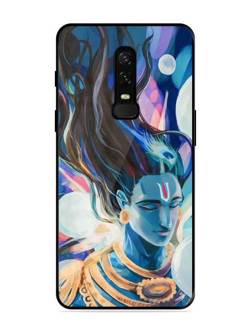 Bhagwan Sri Krishna Glossy Metal Phone Cover for Oneplus 6 Zapvi