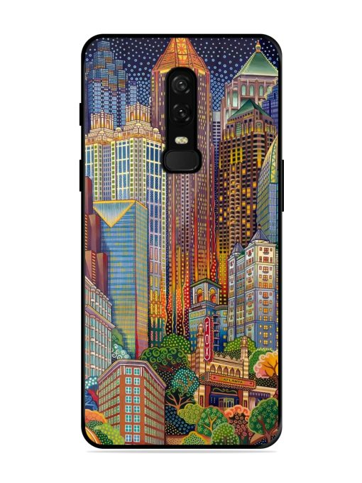 Cityscapes Art Glossy Metal Phone Cover for Oneplus 6