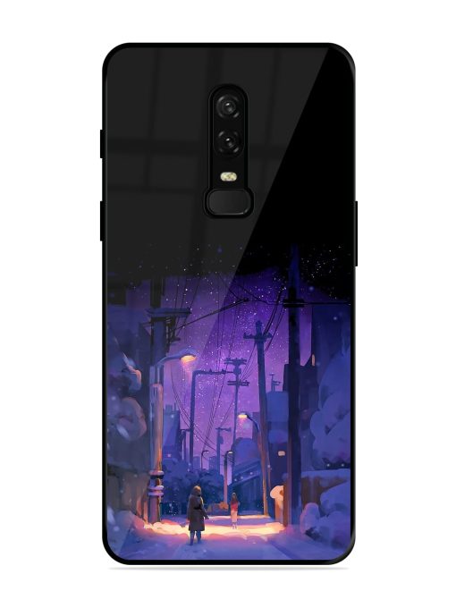 Winter Anime Art Glossy Metal Phone Cover for Oneplus 6