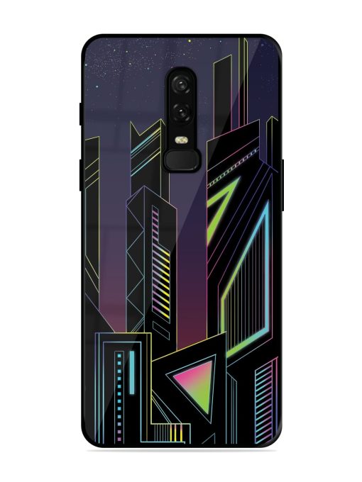 Neon Dreamscape Glossy Metal Phone Cover for Oneplus 6