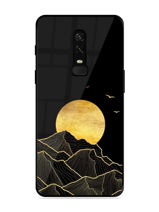 Golden Sunrise Glossy Metal Phone Cover for Oneplus 6