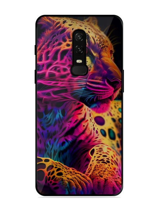 Leopard Art Glossy Metal Phone Cover for Oneplus 6 Zapvi