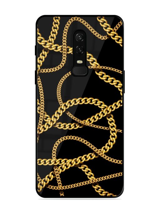 Decorative Golde Chain Glossy Metal Phone Cover for Oneplus 6