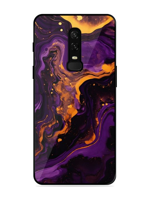 Painting Of A Purple Glossy Metal Phone Cover for Oneplus 6