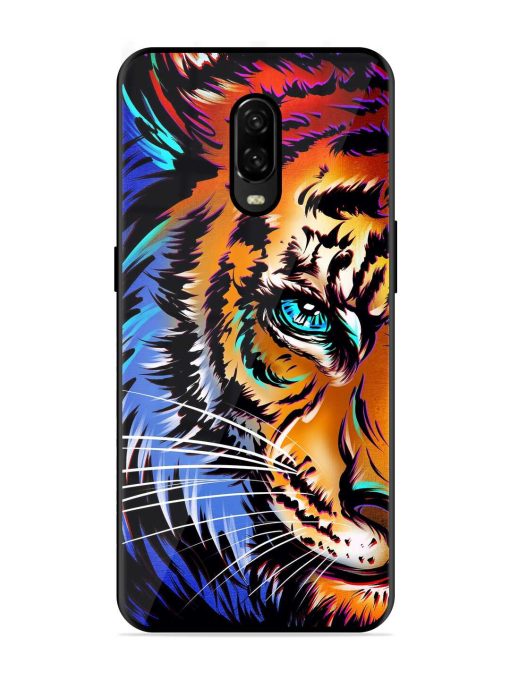 Colorful Lion Art Glossy Metal Phone Cover for Oneplus 6T Zapvi