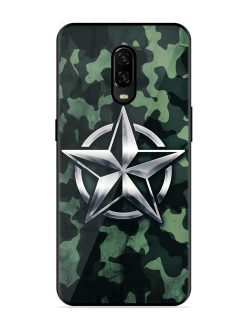 Indian Army Star Design Glossy Metal Phone Cover for Oneplus 6T