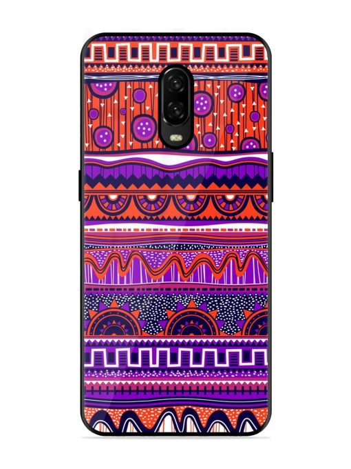 Ethnic Seamless Pattern Glossy Metal TPU Phone Cover for Oneplus 6T Zapvi