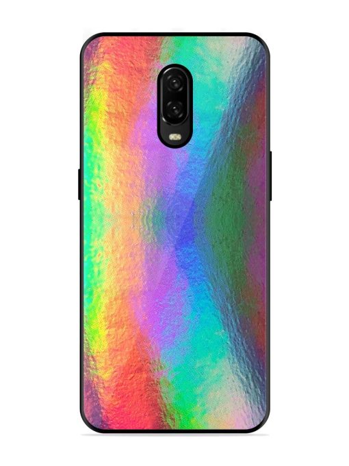 Colorful Holographic Background Glossy Metal TPU Phone Cover for Oneplus 6T Zapvi