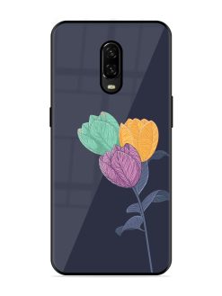 Flower Vector Glossy Metal Phone Cover for Oneplus 6T