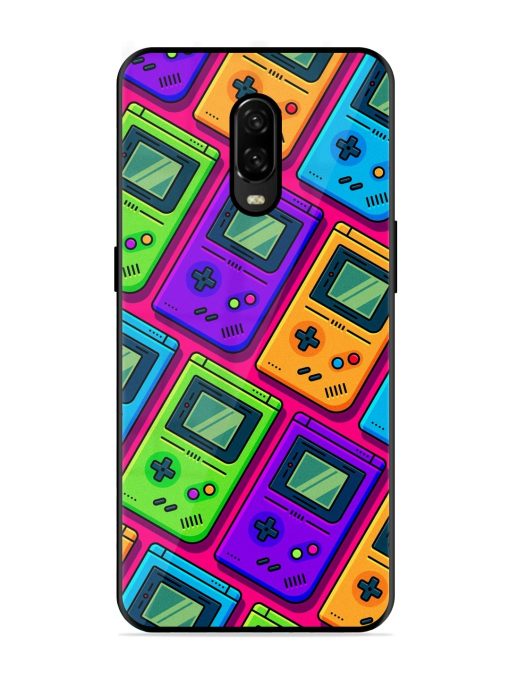 Game Seamless Pattern Glossy Metal Phone Cover for Oneplus 6T Zapvi