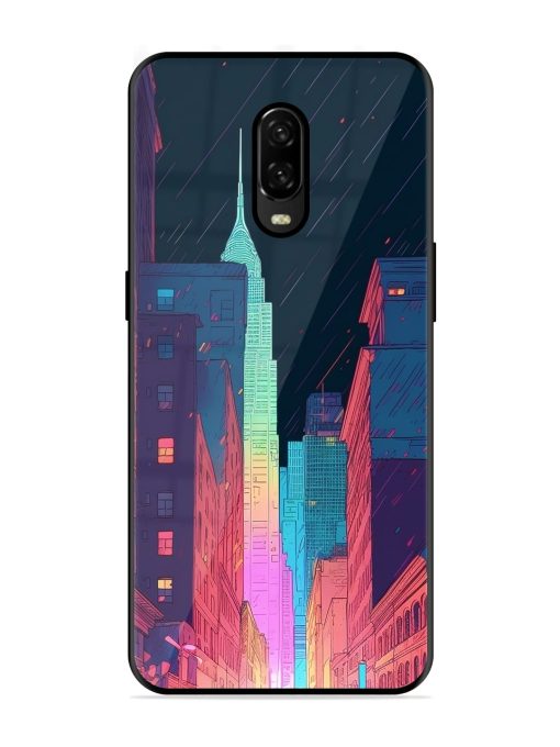 Minimal City Art Glossy Metal Phone Cover for Oneplus 6T