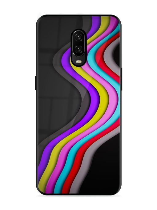 Liquid Blue Abstract Glossy Metal Phone Cover for Oneplus 6T