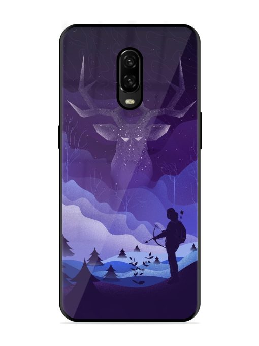 Deer Forest River Glossy Metal Phone Cover for Oneplus 6T Zapvi