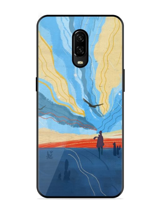 Minimal Abstract Landscape Glossy Metal Phone Cover for Oneplus 6T Zapvi