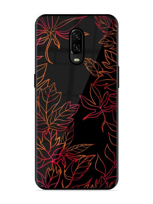 Red Floral Pattern Glossy Metal Phone Cover for Oneplus 6T Zapvi