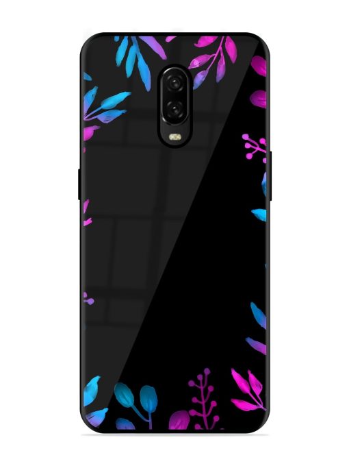 Flower Pattern Watercolor Glossy Metal Phone Cover for Oneplus 6T Zapvi