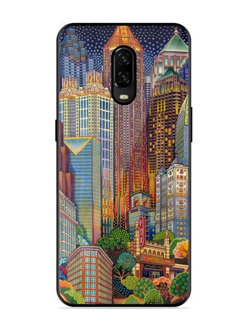 Cityscapes Art Glossy Metal Phone Cover for Oneplus 6T Zapvi