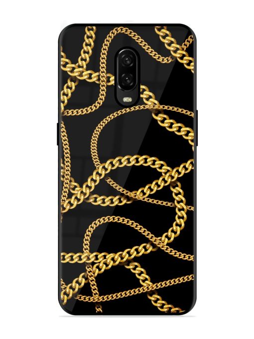 Decorative Golde Chain Glossy Metal Phone Cover for Oneplus 6T Zapvi