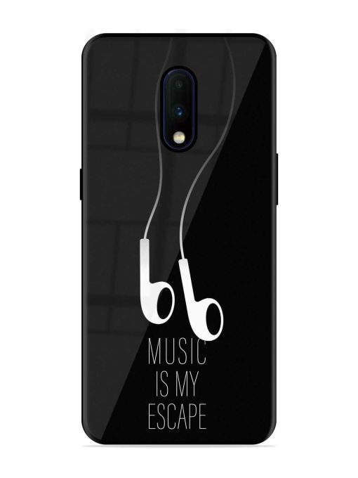 Music Is My Escape Glossy Metal Phone Cover for Oneplus 7 Zapvi