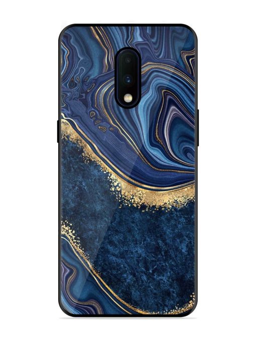 Abstract Background Blue Glossy Metal TPU Phone Cover for Oneplus 7 Zapvi