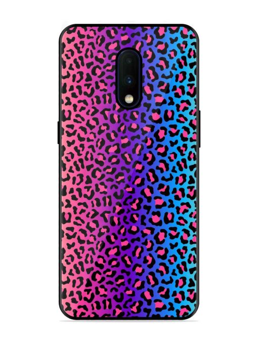 Colorful Leopard Seamless Glossy Metal Phone Cover for Oneplus 7 Zapvi