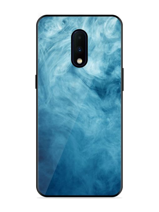 Blue Smoke Art Glossy Metal Phone Cover for Oneplus 7 Zapvi