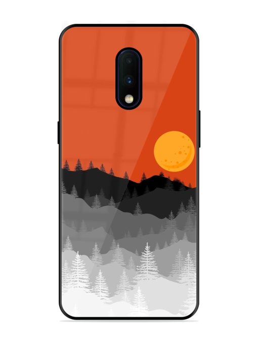 Mountain Lofi Sun Glossy Metal Phone Cover for Oneplus 7 Zapvi