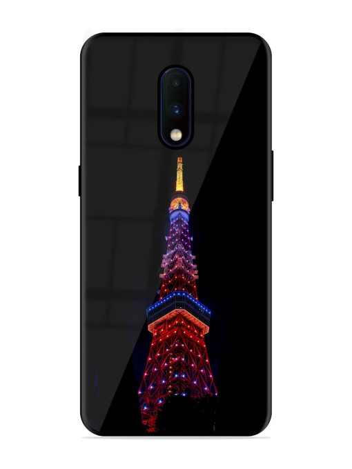 Eiffel Tower Night View Glossy Metal Phone Cover for Oneplus 7 Zapvi