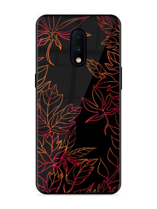 Red Floral Pattern Glossy Metal Phone Cover for Oneplus 7 Zapvi