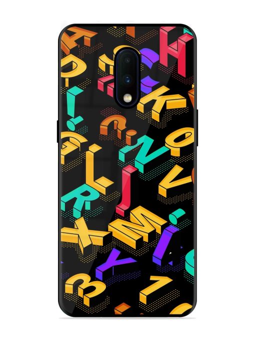 Seamless Pattern With Letters Glossy Metal Phone Cover for Oneplus 7 Zapvi