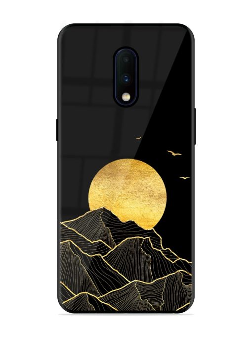 Golden Sunrise Glossy Metal Phone Cover for Oneplus 7