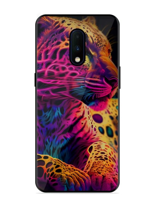 Leopard Art Glossy Metal Phone Cover for Oneplus 7