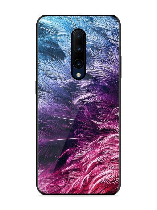 Light Grey Feather Background Glossy Metal Phone Cover for Oneplus 7 Pro