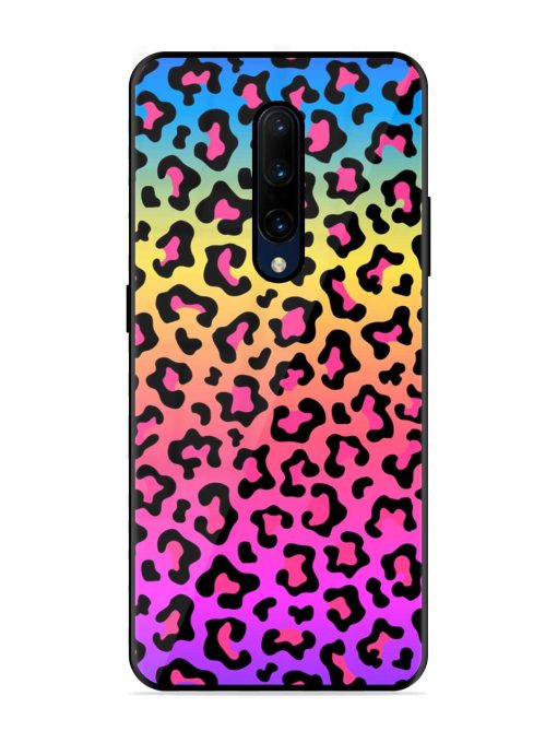 Neon Rainbow Colored Glossy Metal Phone Cover for Oneplus 7 Pro Zapvi