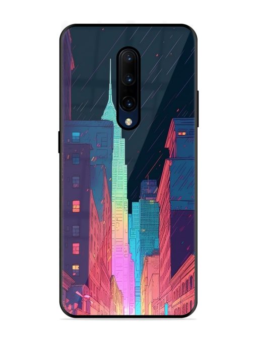 Minimal City Art Glossy Metal Phone Cover for Oneplus 7 Pro