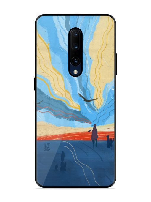 Minimal Abstract Landscape Glossy Metal Phone Cover for Oneplus 7 Pro Zapvi