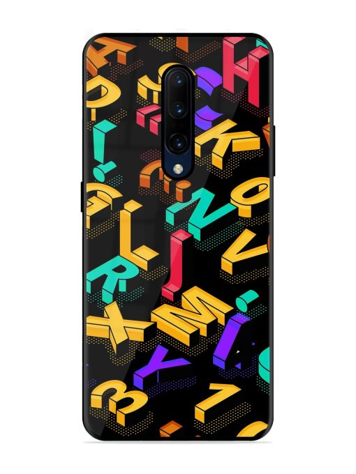 Seamless Pattern With Letters Glossy Metal Phone Cover for Oneplus 7 Pro