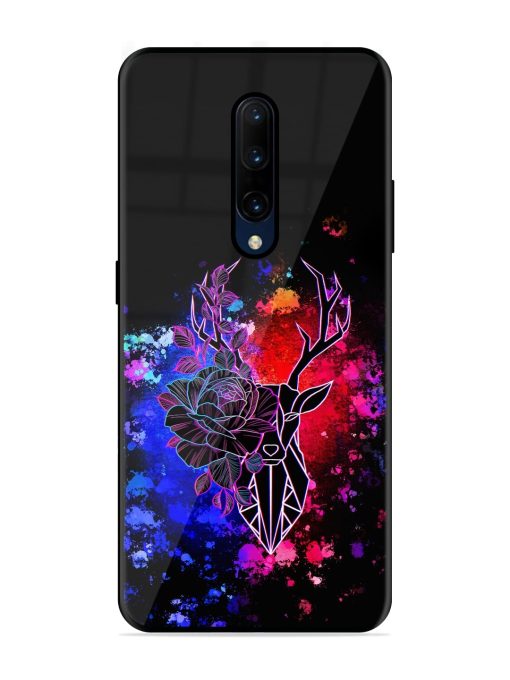 Floral Deer Art Glossy Metal Phone Cover for Oneplus 7 Pro Zapvi