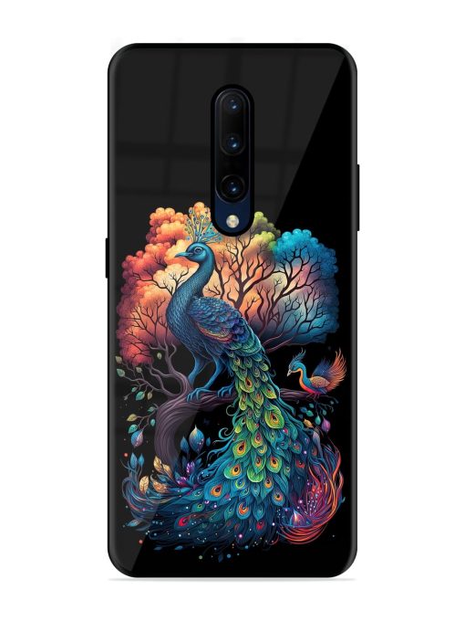 Peacock Tree Art Glossy Metal Phone Cover for Oneplus 7 Pro