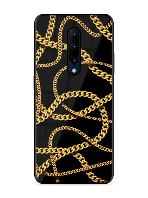 Decorative Golde Chain Glossy Metal Phone Cover for Oneplus 7 Pro Zapvi