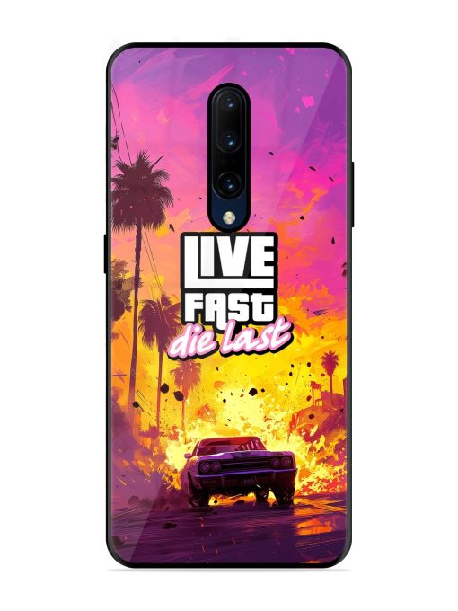 Live Fast Glossy Metal Phone Cover for Oneplus 7 Pro Zapvi