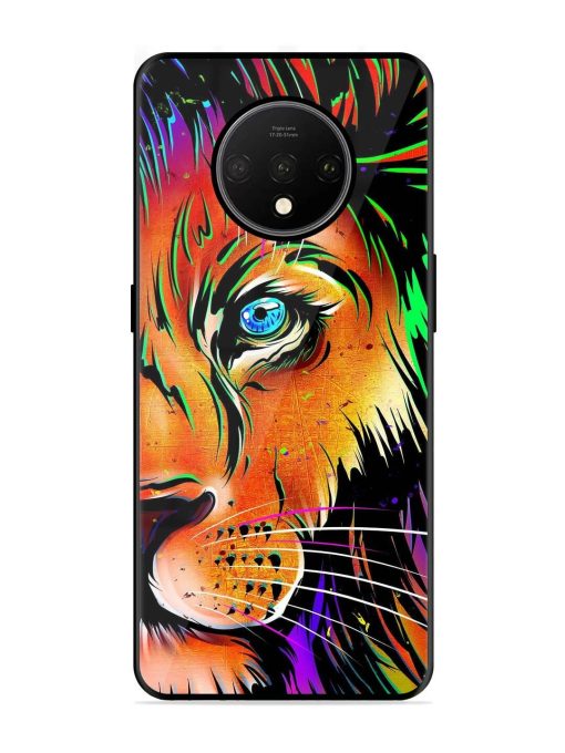 Colorful Lion Design Glossy Metal TPU Phone Cover for Oneplus 7T Zapvi