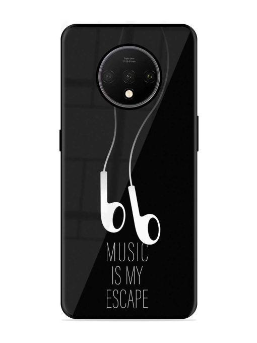 Music Is My Escape Glossy Metal Phone Cover for Oneplus 7T Zapvi