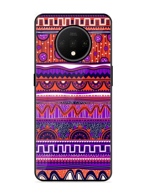 Ethnic Seamless Pattern Glossy Metal TPU Phone Cover for Oneplus 7T Zapvi