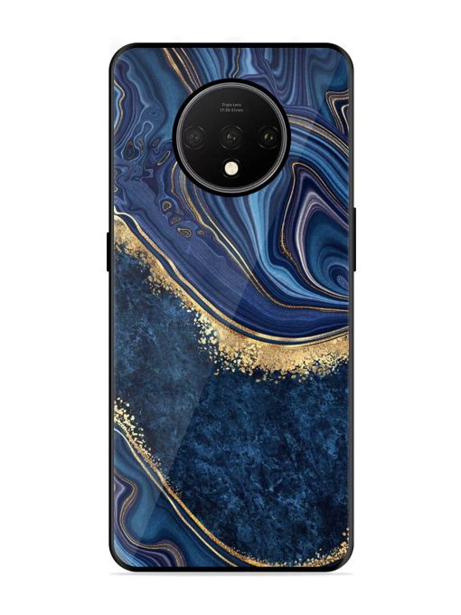 Abstract Background Blue Glossy Metal TPU Phone Cover for Oneplus 7T Zapvi