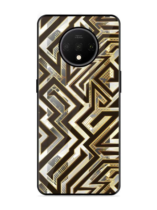 Technology Geometric Seamless Glossy Metal Phone Cover for Oneplus 7T Zapvi