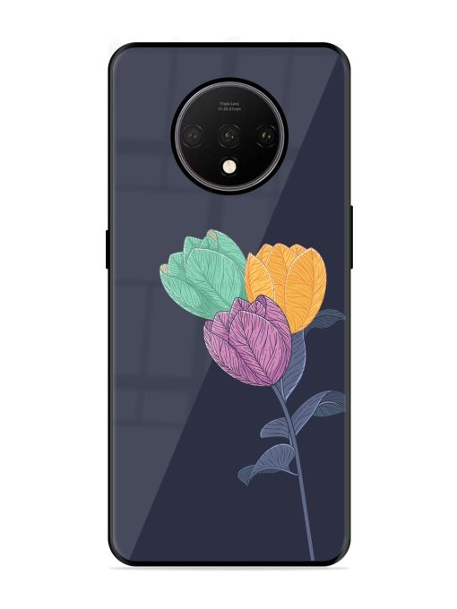 Flower Vector Glossy Metal Phone Cover for Oneplus 7T Zapvi