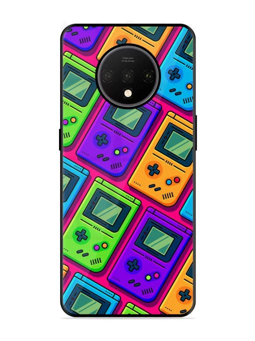 Game Seamless Pattern Glossy Metal Phone Cover for Oneplus 7T Zapvi