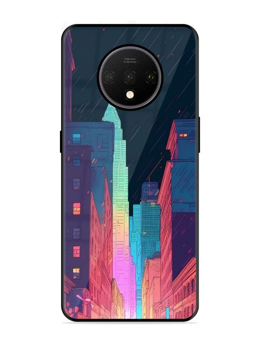 Minimal City Art Glossy Metal Phone Cover for Oneplus 7T Zapvi