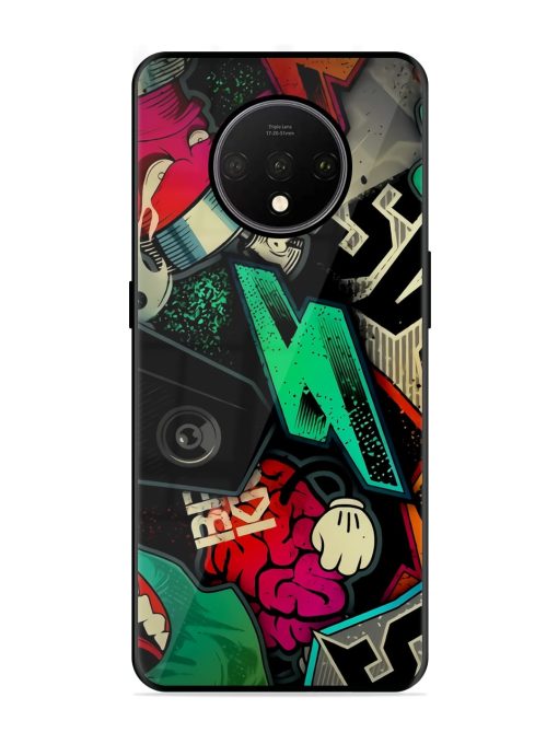 Graffiti Art Glossy Metal Phone Cover for Oneplus 7T Zapvi